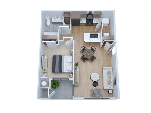 a1 floor plan  1 bedroom with 2 baths  129